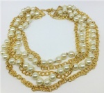 Brass alloy beaded neckalce