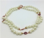 Brass alloy beaded neckalce