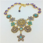 Brass alloy beaded neckalce