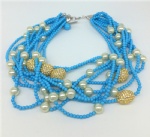 Brass alloy beaded neckalce