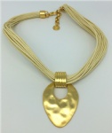 Brass alloy beaded neckalce